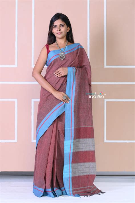 Buy Traditional Patteda Anchu Ilkal Handloom Saree~ Cast Brown With ...
