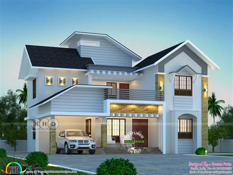 2500 sq-ft 4 Bedroom mixed roof house architecture | Kerala house ...