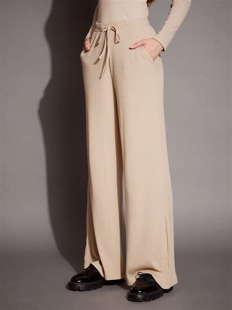 Buy Beige Rib Drawstring Pants Online At Best Price - Sassafras.in