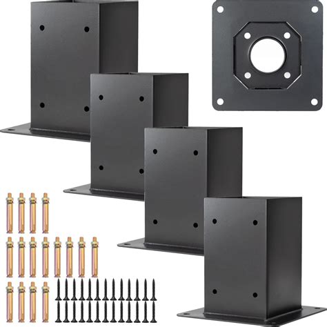 GHLTXKJ 4x4 Deck Post Base 4pcs | Internal 3.5""X3.5""| 13ga Thick ...