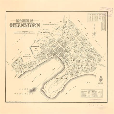 Vintage 1929 Queenstown map | Acrylic & ACM Prints — a great backyard
