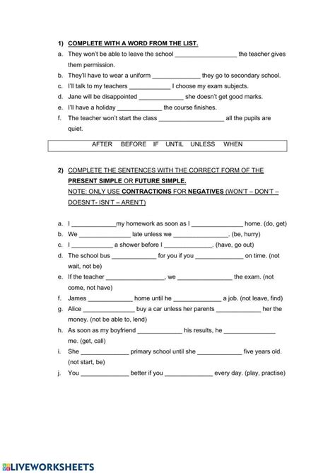 Image result for First Conditional Live Worksheet