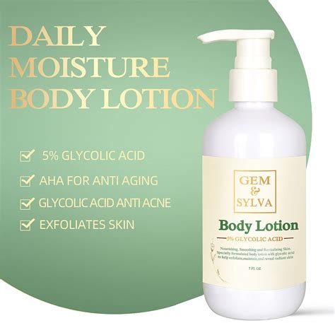 Buy Gem & Sylva Glycolic Acid AHA & BHA Anti-Acne Ageless Body Lotion ...