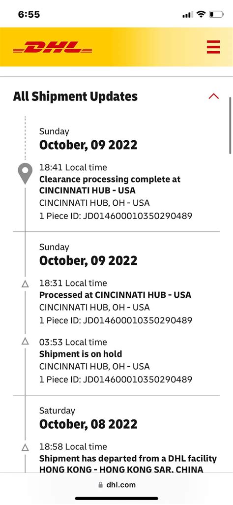 Arrival in country : r/dhl