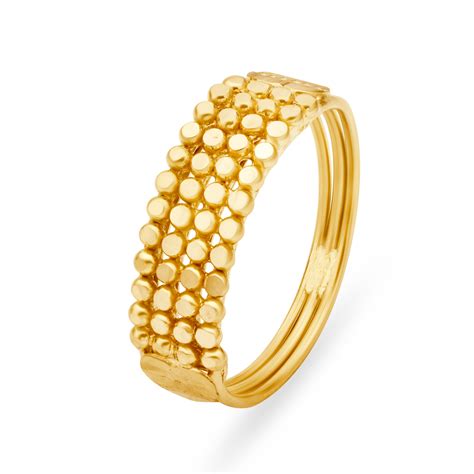Ravishing 22 Karat Yellow Gold Beaded Finger Ring