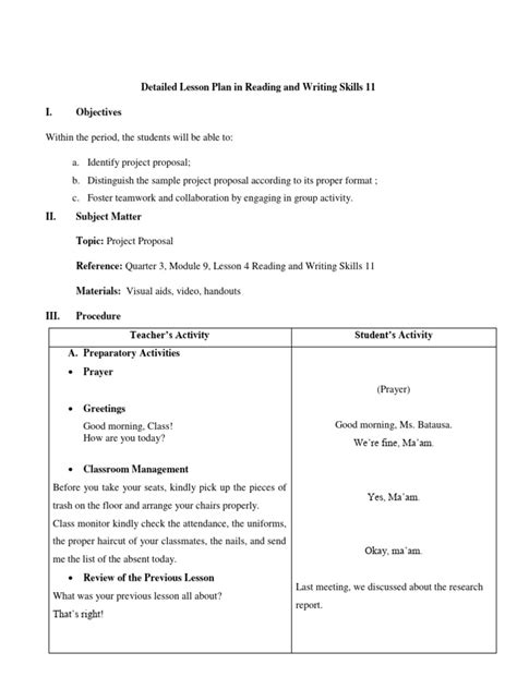 Image result for Example of Lesson Proposal