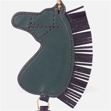 Buy Paso Fino Moss Bag charms - Green Fluid leather classic bag charm ...