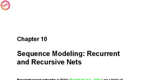 CI M5 - Chapter 10: Sequence Modeling with RNNs and Recursive Nets ...