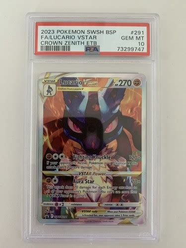 Lucario VSTAR Alt Art PSA 10 Pokemon Crown Zenith India | Ubuy