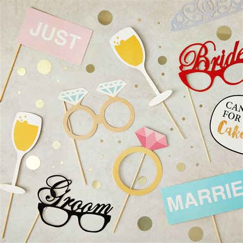 BLUE PANDA 72 Piece Assorted Wedding Photo Booth Props for India | Ubuy
