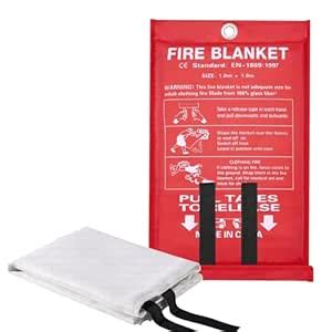 BXFRAE Emergency Fire Blanket, 40"x40" Flame Suppression Fiberglass ...