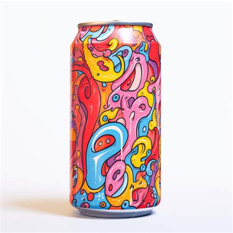 Colorful Soda Can Art A Vibrant Illustration on a White Background ...