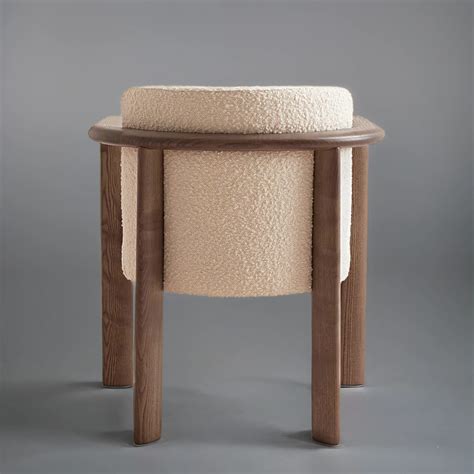 Noir Curved Backrest Boucle Dining Chair – Homes of Rajasthan