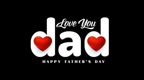 Love You Dad Wallpaper 4K, Happy Fathers Day, Red hearts