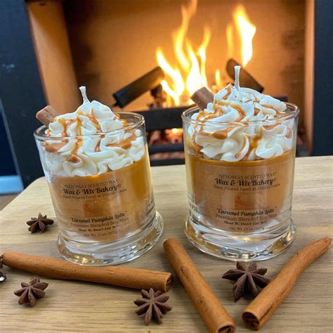 Caramel Pumpkin Latte Candle 13oz. Soy Candle/strong Scented Candle ...