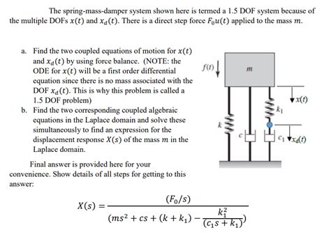 Double Spring Mass Damper System Questions 的图像结果