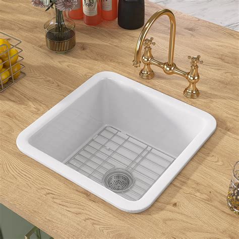 Tuktuk Undermount White Bar Sink 18 X18 Fireclay Kitchen Sink ...