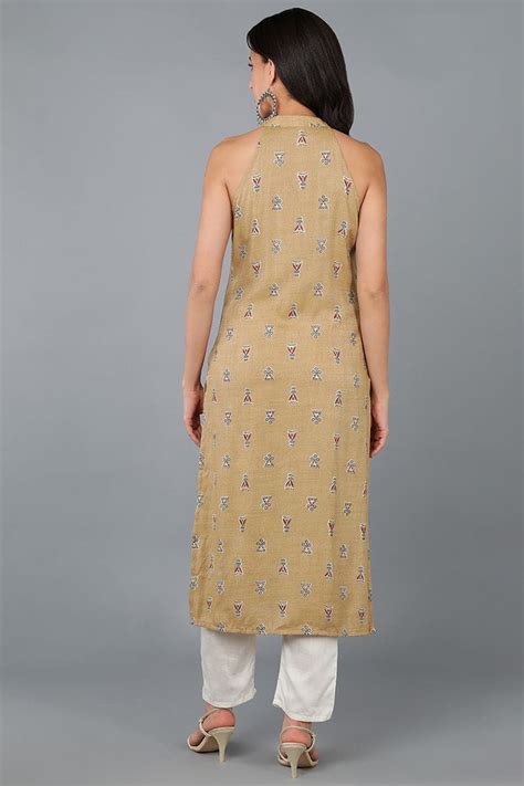 Beige Cotton Ethnic Motifs Kurta VCK8510 – Ahika