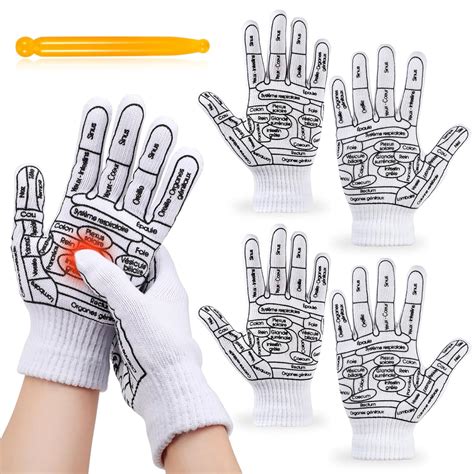Vspek 2 Pairs Acupressure Reflexology Gloves Set Reflexology Tools Hand ...