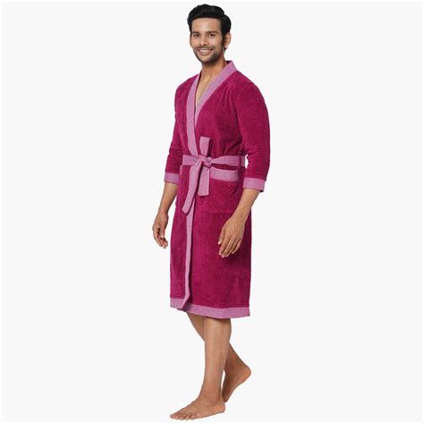 Buy Spaces Extra Large Size Hygro Purple Textured Cotton Adult Bathrobe ...