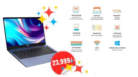 Intel Core 11th Gen i3 ಪ್ರೊಸೆಸರ್‌ನೊಂದಿಗೆ TECNO MEGABOOK T1 ಕೇವಲ ₹23,990 ...