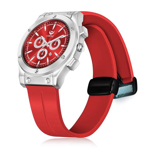 Buy LORENZ Red Date Dial Analog Watch with Red Magnetic Lock Strap ...