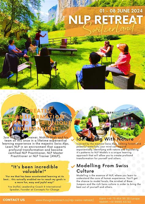 8 Day NLP Certification Retreat in Lauterbrunnen in the Swiss Alps ...