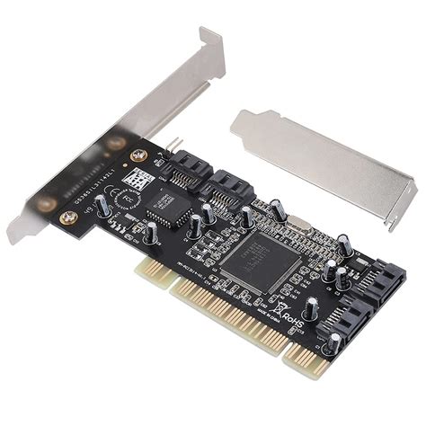 ASHATA PCI 16X to 4-Port SATA Riser Card,5Gbps Sil3114 Master SATA PCI ...