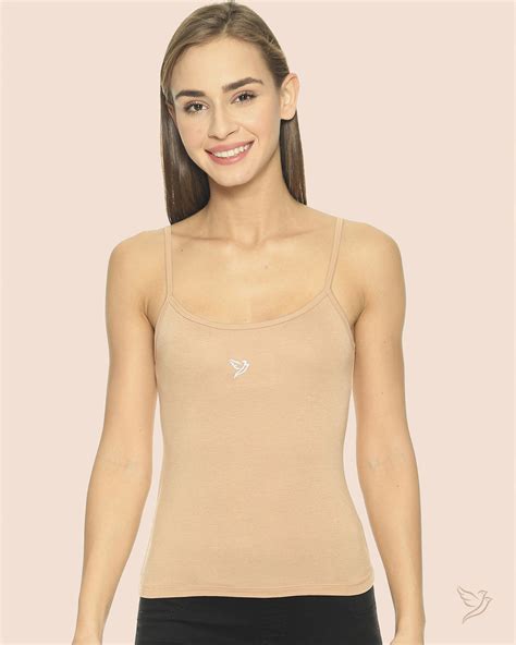 Women Sleek Spaghetti Cami With Adjuster - Skin – Twin Birds Store