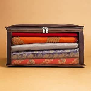 LUXONIX Saree Cover & Wardrobe Organizer | Cloth Storage Bag with Zip ...