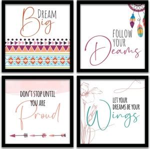 Big Dream Quotes Wall Art Paintings - Framed Wall Posters - Framed ...