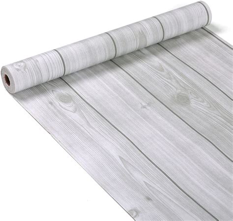 Buy Rustic Grey Wood Plank Contact Paper Self Adhesive Shelf Liner Peel ...