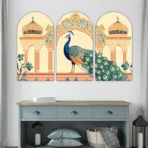 Livin'luxe Set of 3 Peacock decorative Wall Painting for Living Room ...