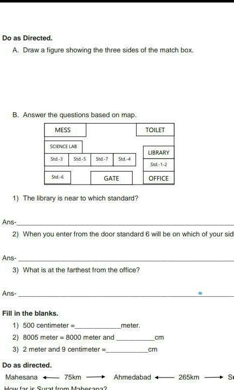 1) The library is near to which standard?2) When you enter from the ...