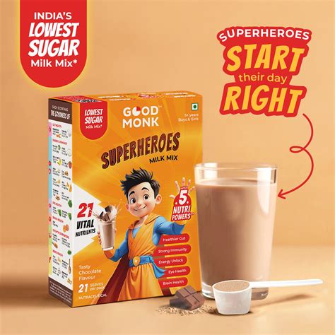 Buy Superhero Milk Mix Powder – Nutrition for Kids’ Growth | Good Monk