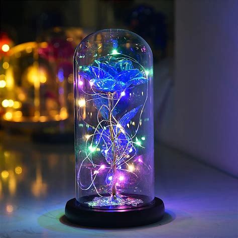 Galaxy Rose Lamps Flowers Rose Eternal Rose in Glass Led Light Up Rose ...