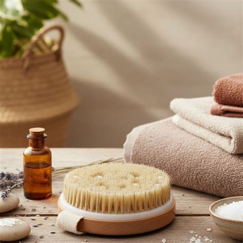 Wooden Round Dry Brush with Massager | Dual-Action Body Brush | Body ...