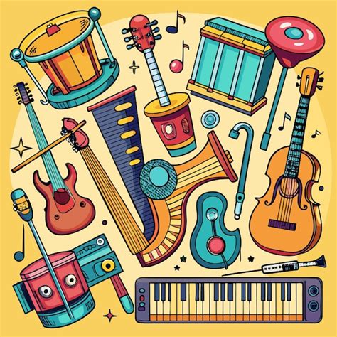 Musical instruments and music icons set | Premium AI-generated vector