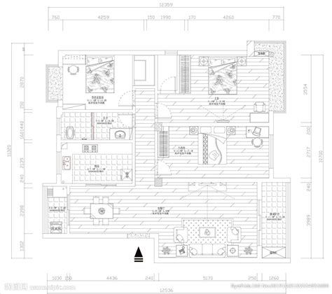 新中式家装平面CAD施工图，别墅施工图下载 - 易图网
