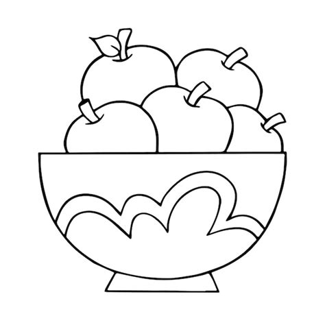 Bowl of apples | Premium Vector