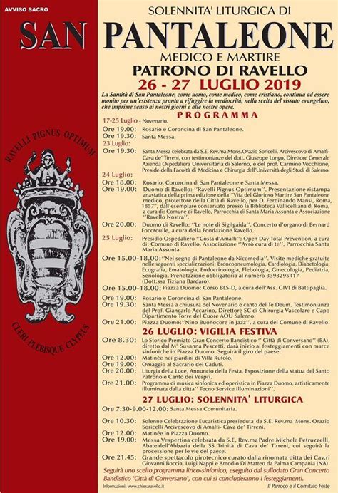 Speciale Festa Patronale - Fri, Jul 26, 2019 @ 08:30 - Ravello - Amalfi ...