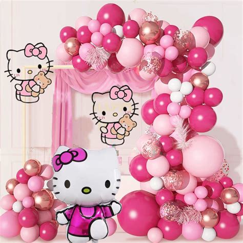 Set Hello Kitty Theme Standing Hello Kitty Balloons Garland Arch Kit ...