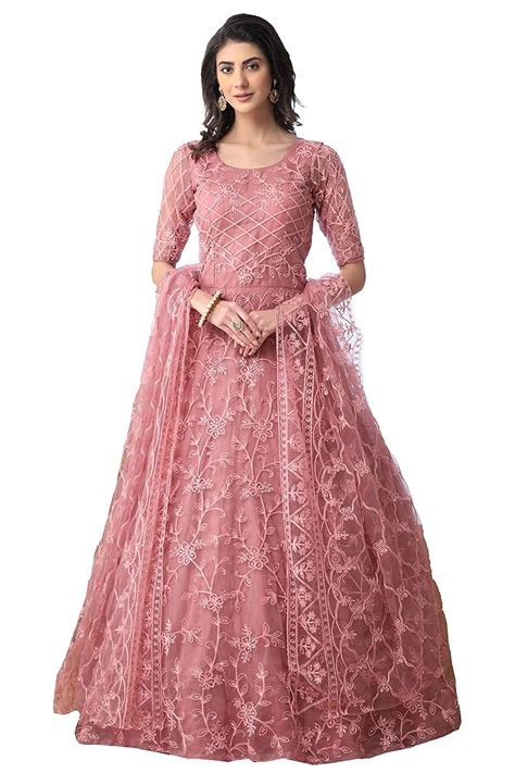 Nir Fashion Women Net Semi-Stitched Lehenga Choli (Anarkali-White_L-Gs ...