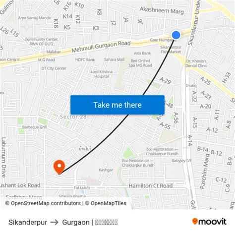 Sikanderpur to Gurgaon | गुडगाँव with public transportation