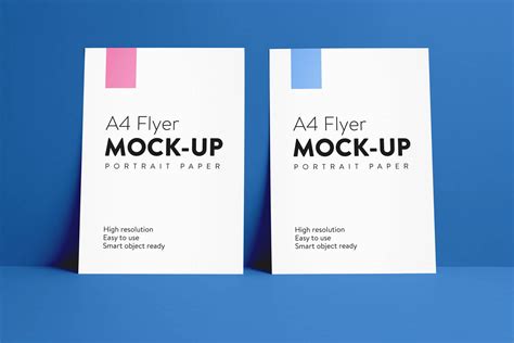 12 Free Landscape & Portrait A4 Flyer Mockup PSD Set - Good Mockups
