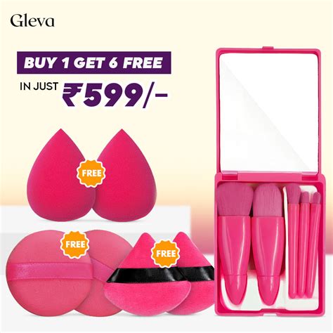 5 in 1 Makeup Brushes Set with Mirror (Buy 1 Get 6 Gifts Free)