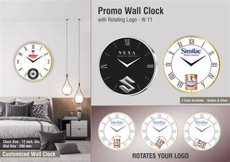 W11 – Promo Wall Clock With Rotating Logo | Gifts N Ideas
