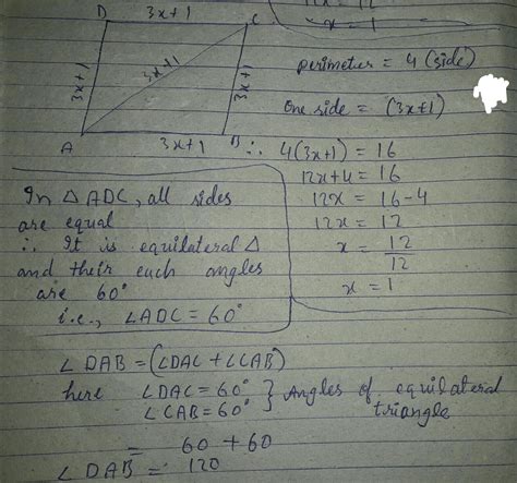 ABCD is a rhombus of perimeter 16 CM. if it's one side AB and a ...