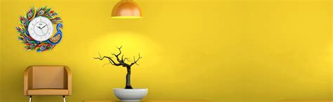 Buy John Varvatos Wall Clock Peacock Wooden Handicraft Analogue ...