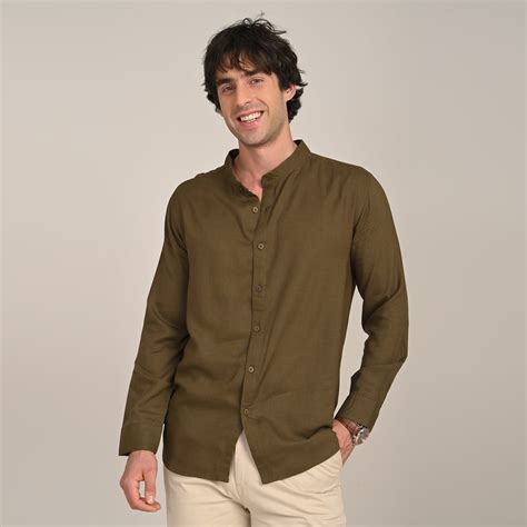 Saltpetre Men's 2-Piece Set Olive Organic Relaxed Shirt & Beige Pleated ...